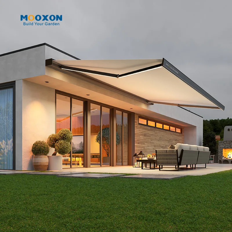 

Modern Retractable Motorized Aluminum Awning Waterproof UV Protection Customizable Size 4m X 7m Remote Control for Outdoor Use