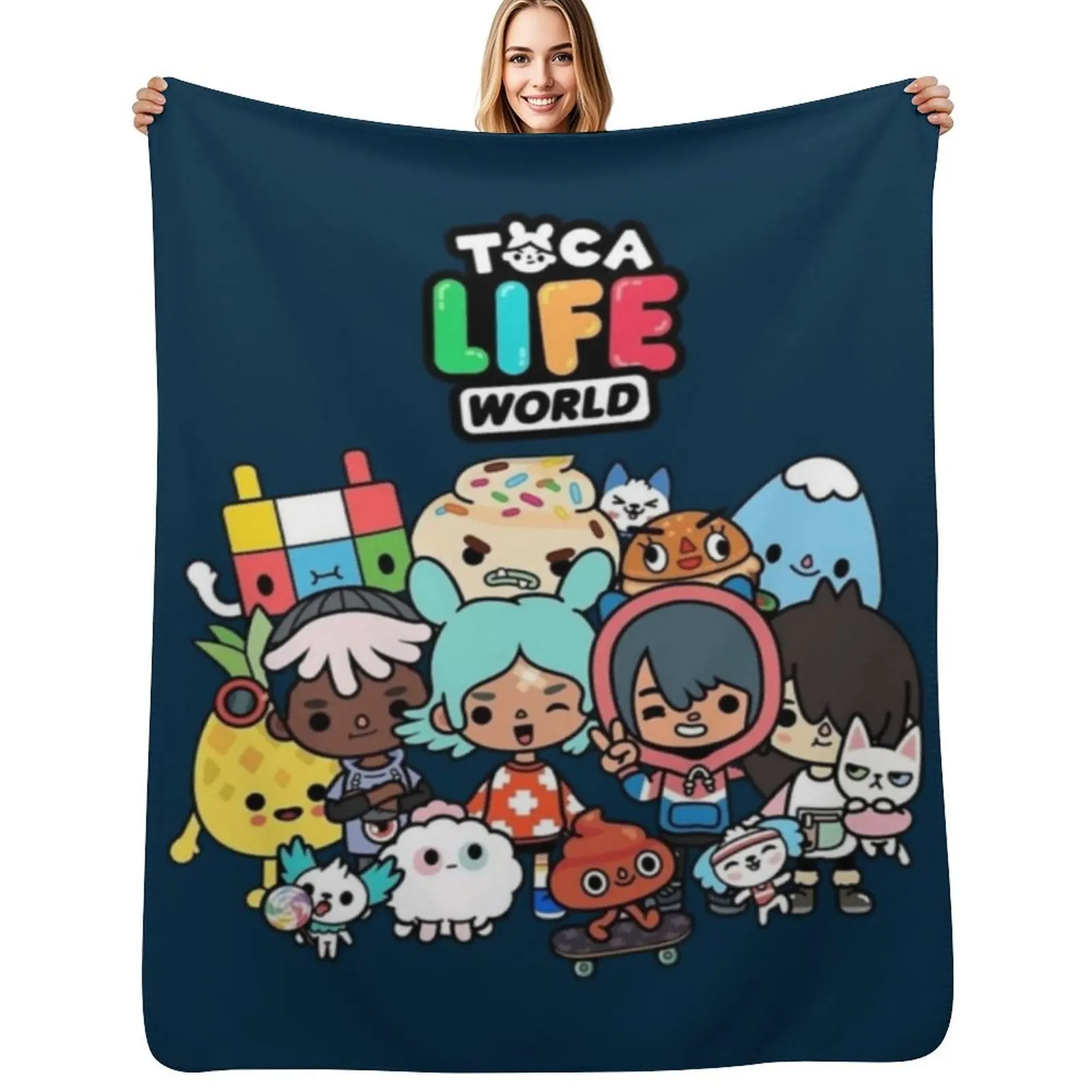 

toca boca Kids Throw Blanket Warm Comfortable Blanket Gift for Parents Friends