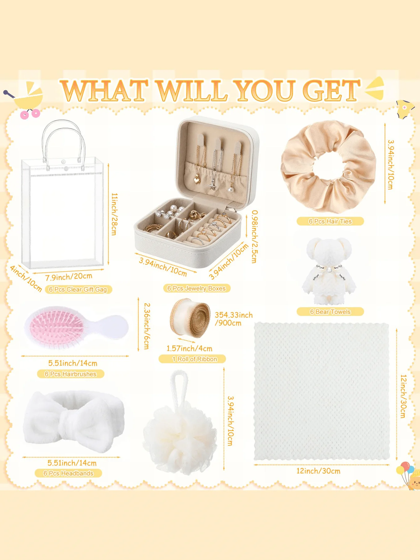 92 Pcs Baby Shower Prizes For Game Winners Party Favors Gifts Includes Hair Beauty Accessories Jewelry Box With Gift Bag For Gen