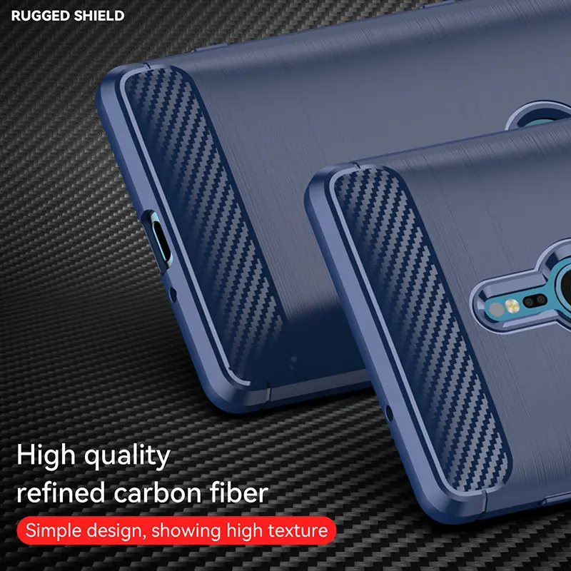 Case For Sony Xperia XZ2 H8266 H8216 Carbon Fiber Skin Soft