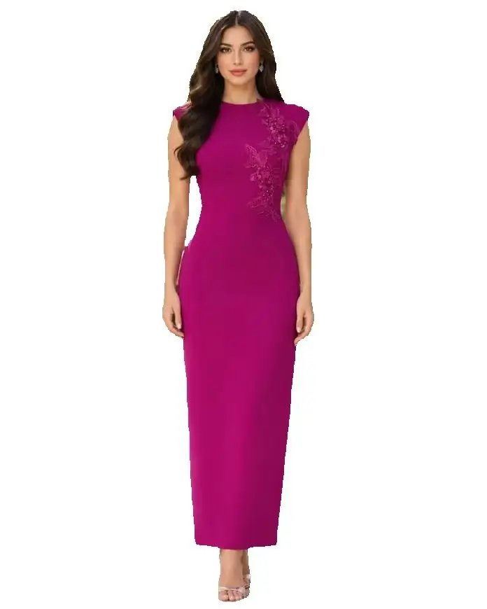 Women's Mermaid O Neck Cap Sleeve Appliques Mother of the Bride Dress Customized Robe De Soirée Wedding Guest Gown Vestidos Para