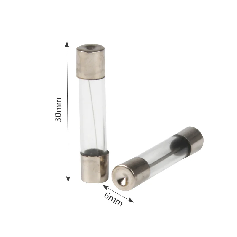 100PCS 5*20 6x30mm Fast Blow glass fuse 315MA 0.5A 1A 2A 3A 3.15A 5A 6.3A 10A 15A 20A 25A 30A /250V
