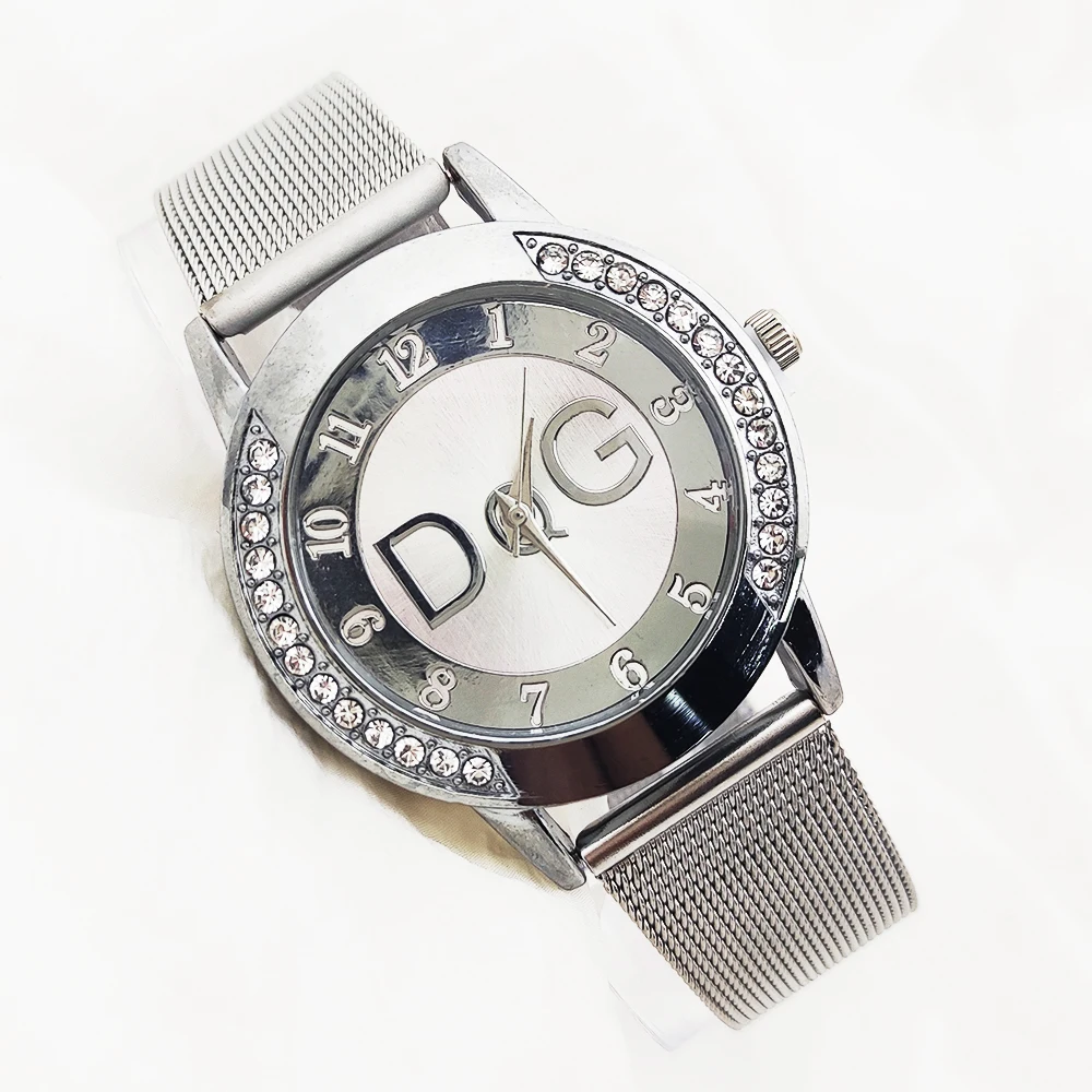 DQG-Reloj de cuarzo de acero inoxidable para hombre y Mujer, accesorio de marca de lujo, informal, gran oferta, 2023