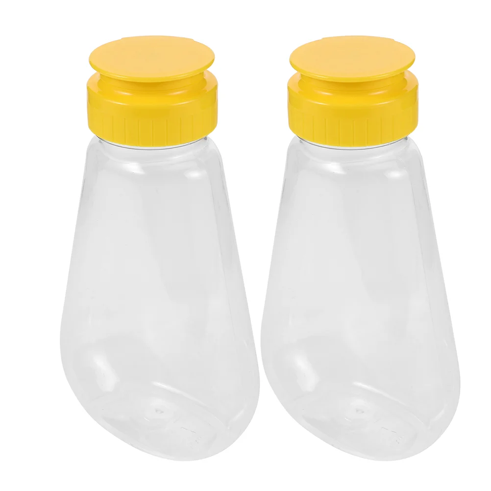 2Pcs Honey Container Dispenser Leakproof Squeeze Bottle for Ketchup Mustard Salad Dressing Sauce Mini Condiment Containers