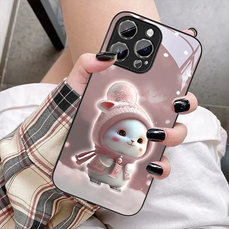 Funda protectora de TPU para teléfono móvil iPhone 16 Plus, carcasa de Vidrio colorido luministempered, 15, 14, 13, 12, 11