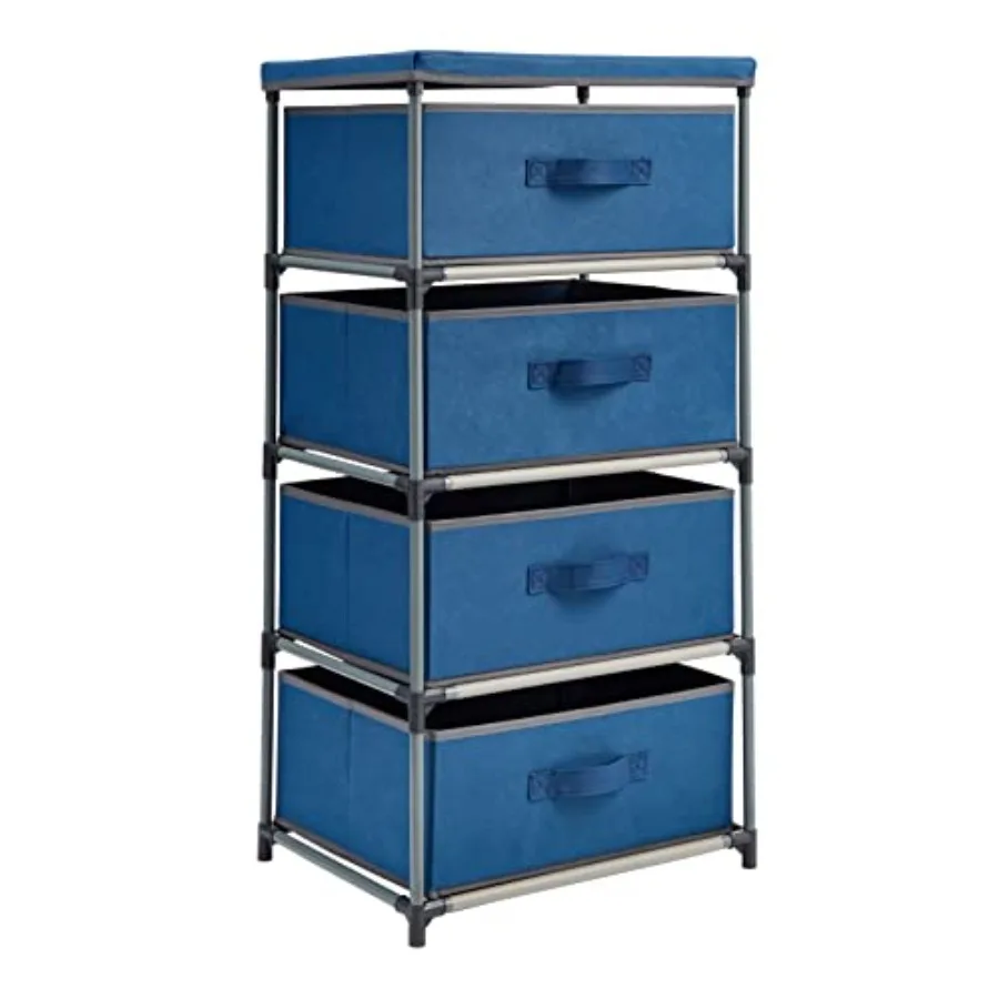

4-Tier Tall Dresser with Drawers - 16.5 x 13 x 33 in - Fabric Storage Drawers and Closet Organizer - Dresser and Bedroom Storag