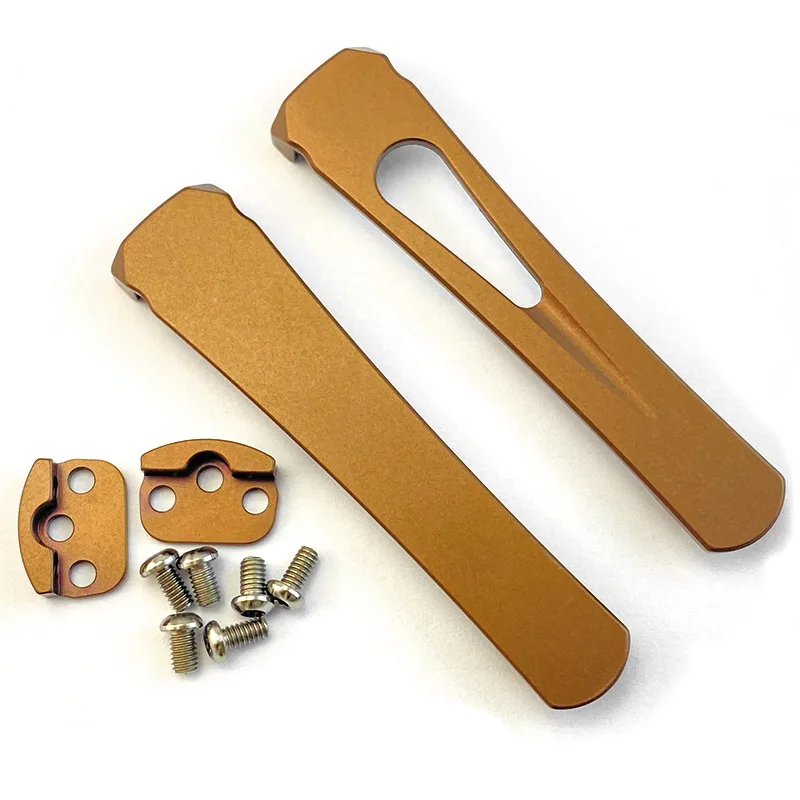 

2 Types Golden Titanium Alloy Knife Integrated Pocket Clip Standard Modular V2 for Benchmade Griptillian 551 Emerson Knives
