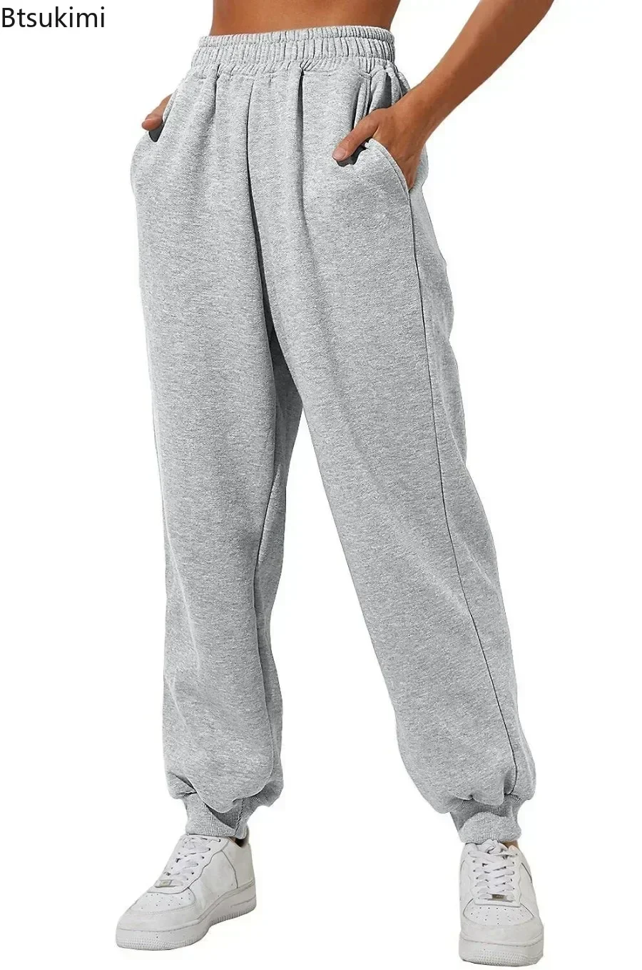 2026 Women's Loose Casual Trousers Fashion Comfort High Waist Sport Pants Solid Versatile Running Joggers Pants Women Sweatpants