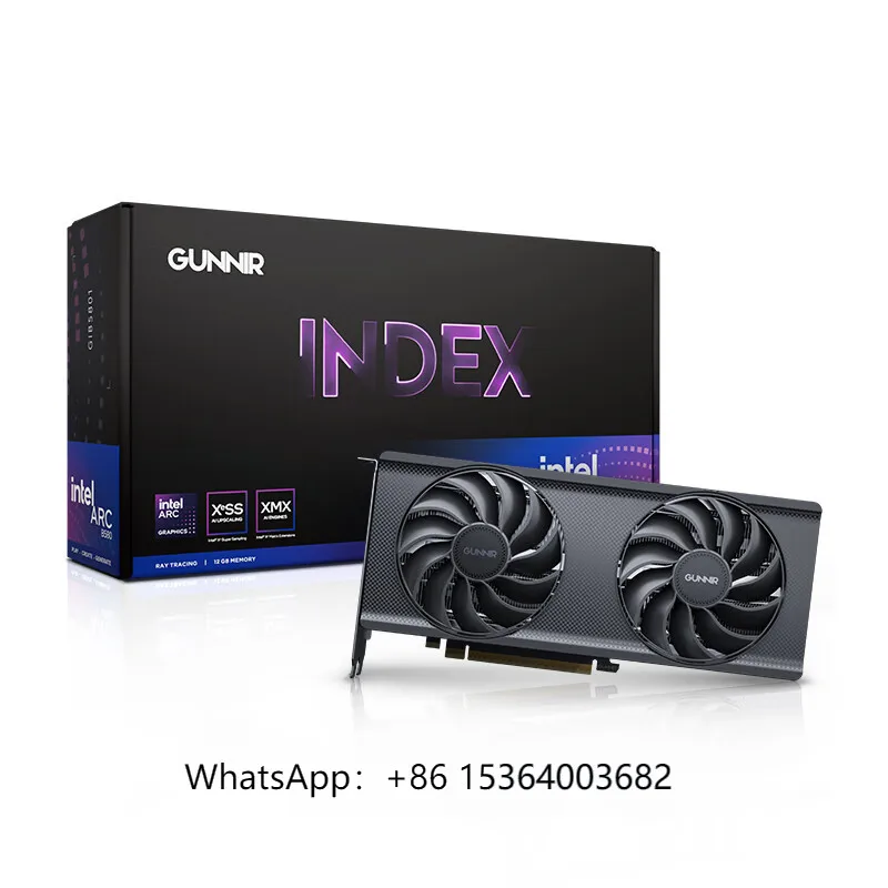 TJXL-New Gunnir Intel Arc B580 Index 12G 2670MHz GDDR6 بطاقة رسومات الألعاب تصميم تحرير الفيديو لرسومات الكمبيوتر المكتبي C