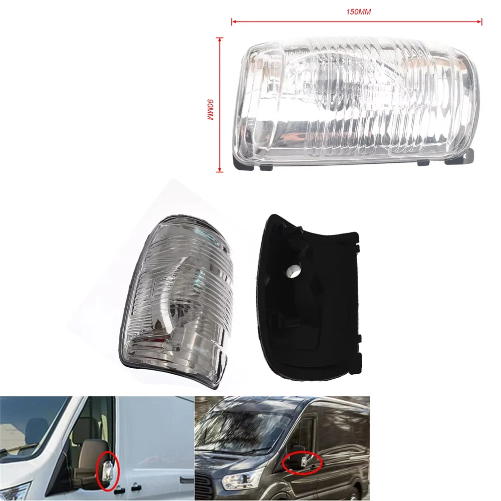 

Car Mirror Turn Signal Lamp for Ford Transit Mk8 Right and Left Wing Mirror Indicator Lens Cover Clear Plastic