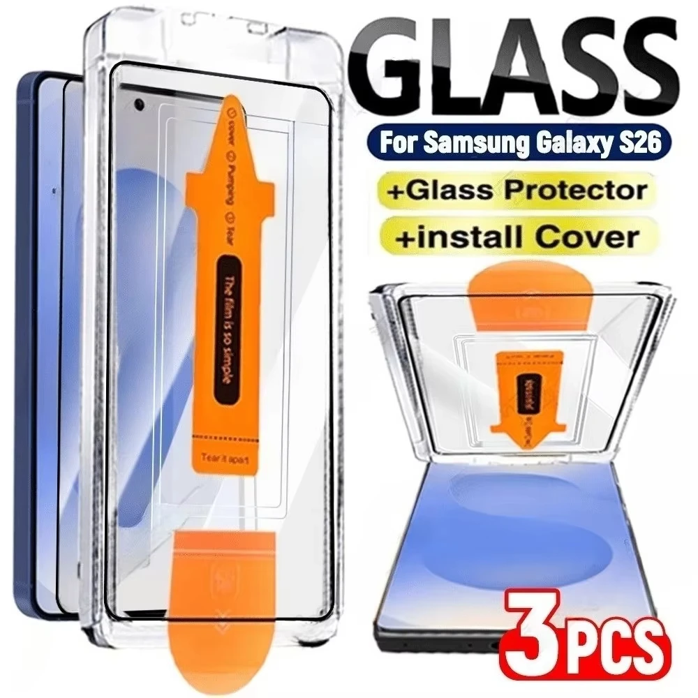 

1-3PCS Fingerprint Unlock Tempered Glass Screen Protector For Samsung S26 Ultra S26 Edge S26 Plus Dust Free HD Protective Film