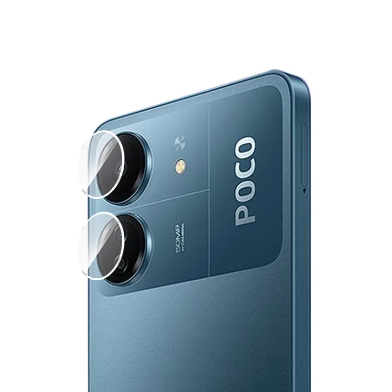 Untuk Xiaomi Poco C65 Pelindung Lensa Kaca Antigores Penutup Kamera Belakang Cincin Logam Warna-warni Film Keras Kaca Bening