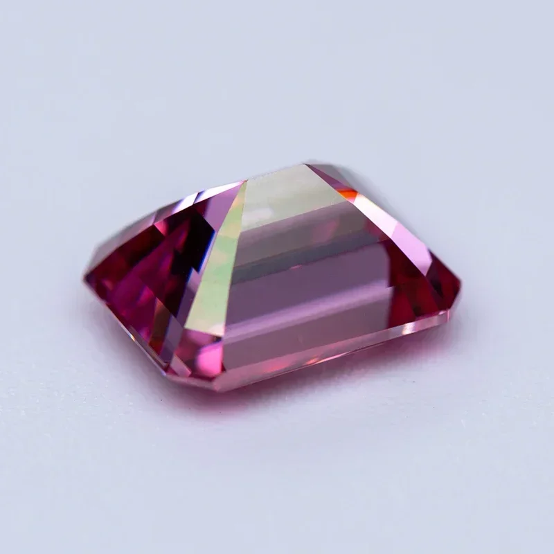 

NEW Moissanite Stone Pink Color Emerald Cut Gemstone Lab Grown Diamond Charms Advanced Jewelry Making Materials With Certifi