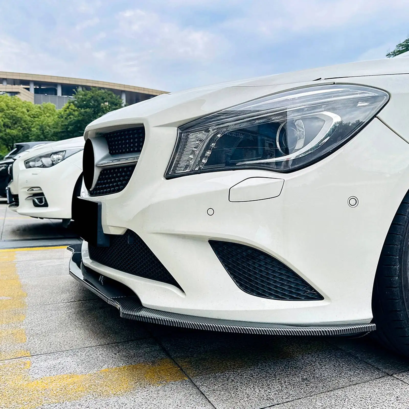 

Car Front Bumper Lip Diffuser Spoiler Gloss Black Body Kits Tuning For Mercedes Benz CLA Class C117 2013-2015