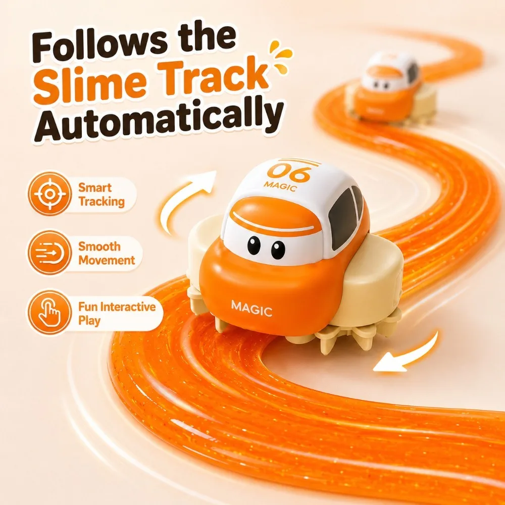DIY Track Car Toy New Model Educational Slime Drawing Path Vehicle, Creative Play Set Perfect Birthday Holiday Gift