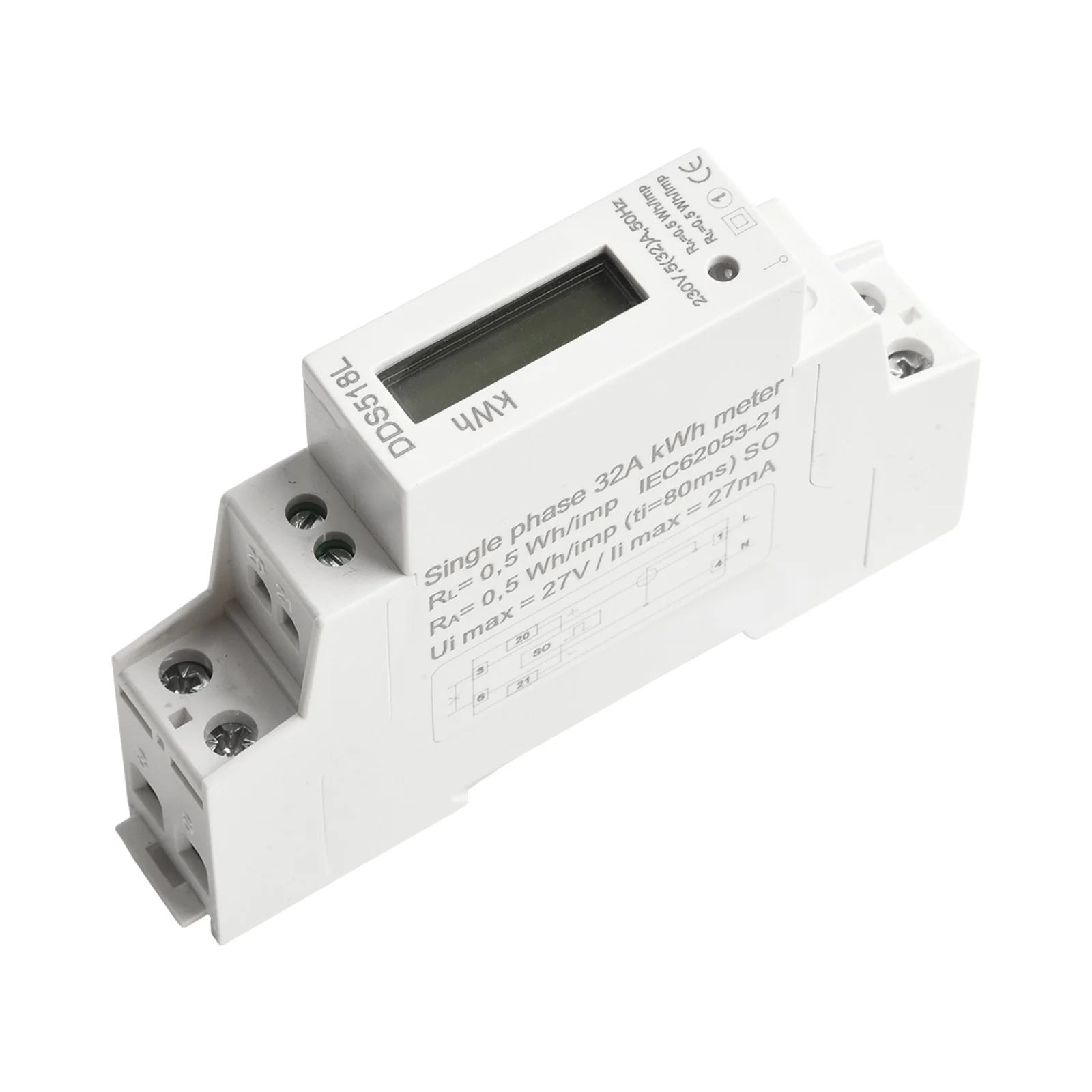 

Single-phase Electric Energy Meter AC230V/AC110V DDS518L LCD Single Phase Rail Energy Meter 1P Electronic EnergyMeter