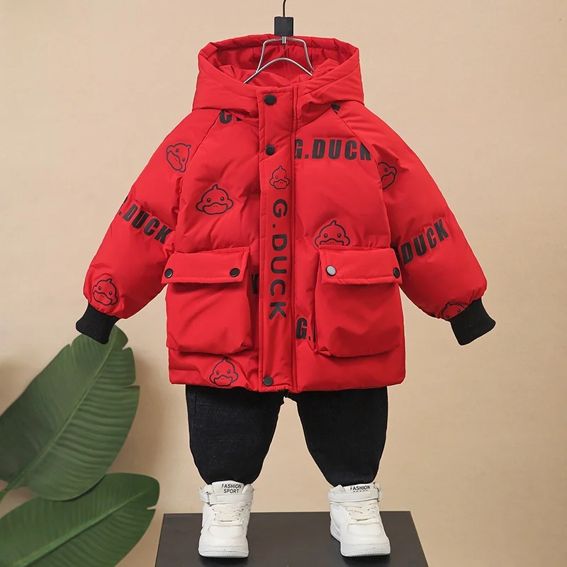 

Thiened down Jaet Children's Winter Clothes Baby Boy Warmth Duling Clothes Stand Fit Home Use Waterproof Zipper
