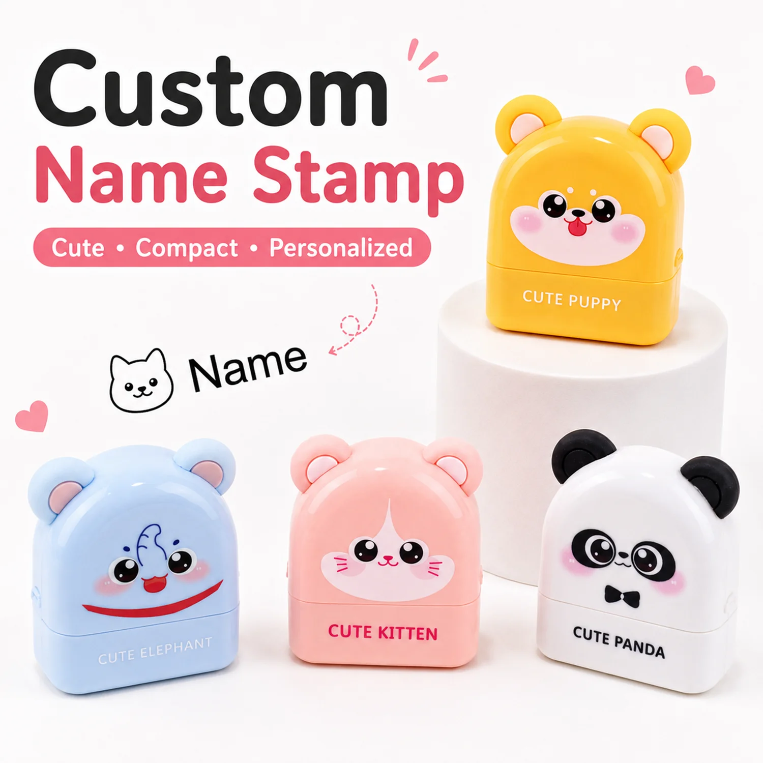 Custom Kids Name Stamp Signature Personalized Name Stamp Co-friendly Ink Kindergarten Clothing Label Gift Customized Text Seal