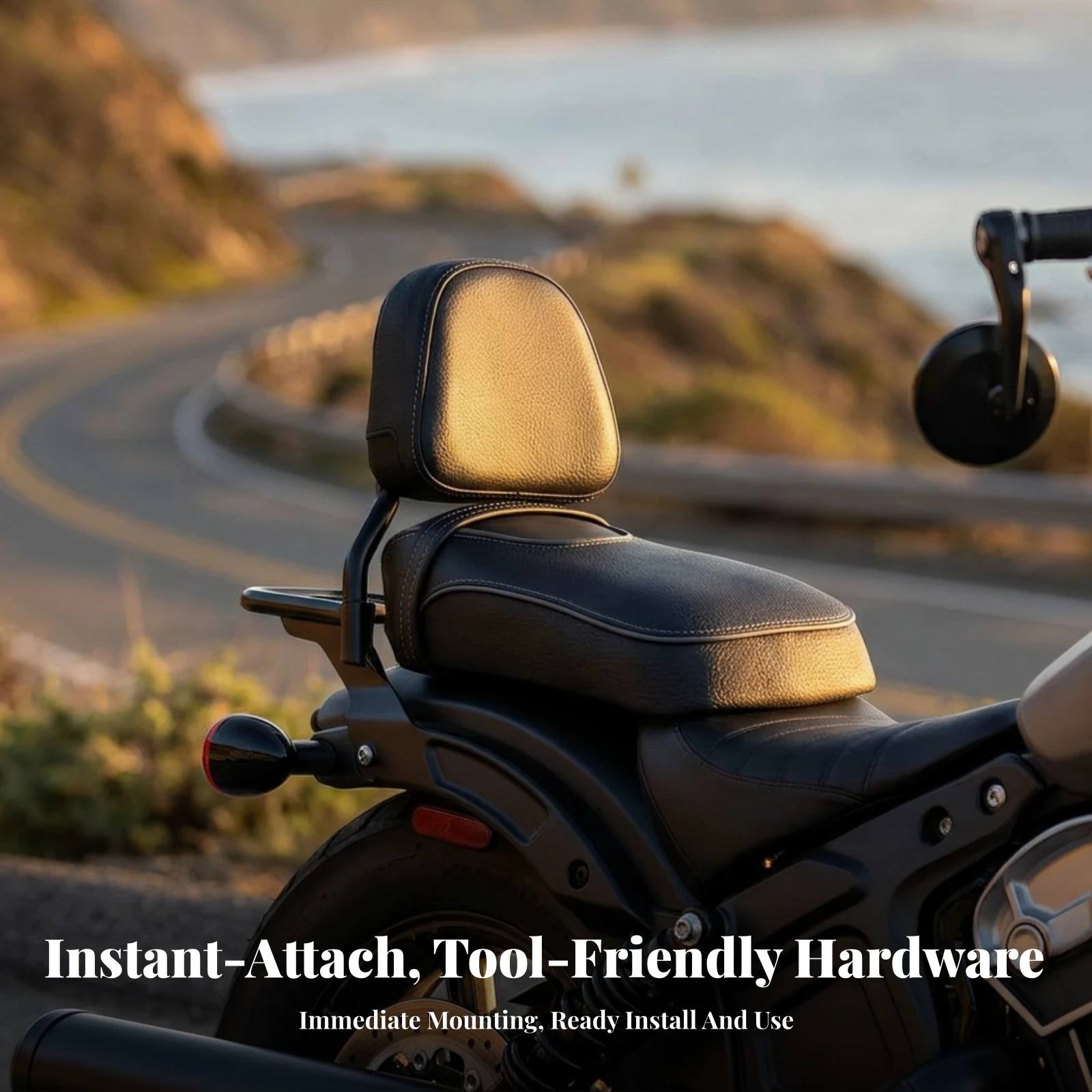 Motorcycle Seat Cushion Ergonomic Motorcycle Seat Cushion with Straps Contoured Padded for Riders