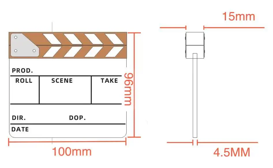 CINEGEARmini scene recording board Black walnut feature board Hollywood standard scene recording board pure English