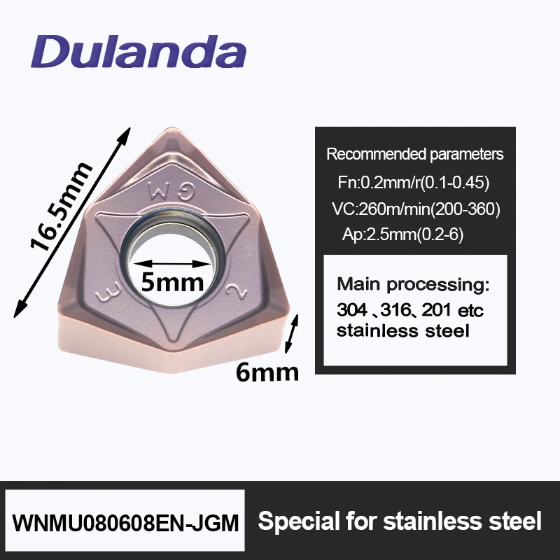 WNMU080608 لوحات كربيد سداسية على الوجهين 90 °   قاطعة طحن سريعة التغذية بزاوية قائمة