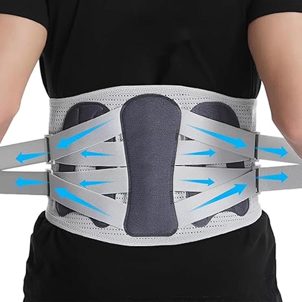 Soporte para espalda para aliviar el dolor de espalda baja, cinturón de soporte lumbar ajustable para hernia de discos, ciática, trabajo y gimnasio, hombres y mujeres