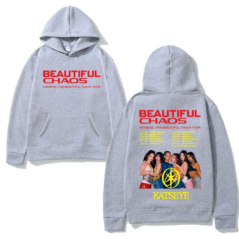 KATSEYE 2025 Merch Sweat à capuche - Unisexe - Pull graphique décontracté pour homme et femme, Rouge, XXS KATSEYE 2025 Merch Sweat à capuche - Unisexe - Pull graphique décontracté pour homme et femme, Rouge, XXS