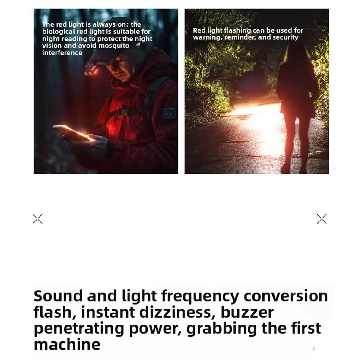 

(AIMA) Мини-фонарь-гирлянда на батарейках со светодиодами, USB-зарядкой, магнитным креплением и клипсой, дальнобойный, с двойным светом