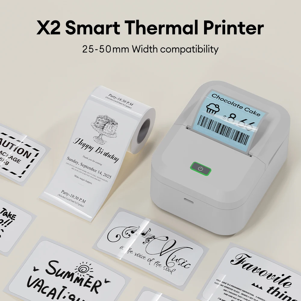 Marklif X2 Portable Thermal Printer Mini Pocket Printer Self-Adhesive Sticker Labeling Machine Similar as B21 B1 Printer Noink