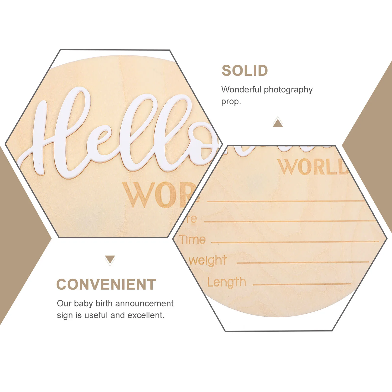 

Baby Name Signs for Newborn Birth Announcement Practical Safe Wooden Photography Prop Round Shape Infant Hospital