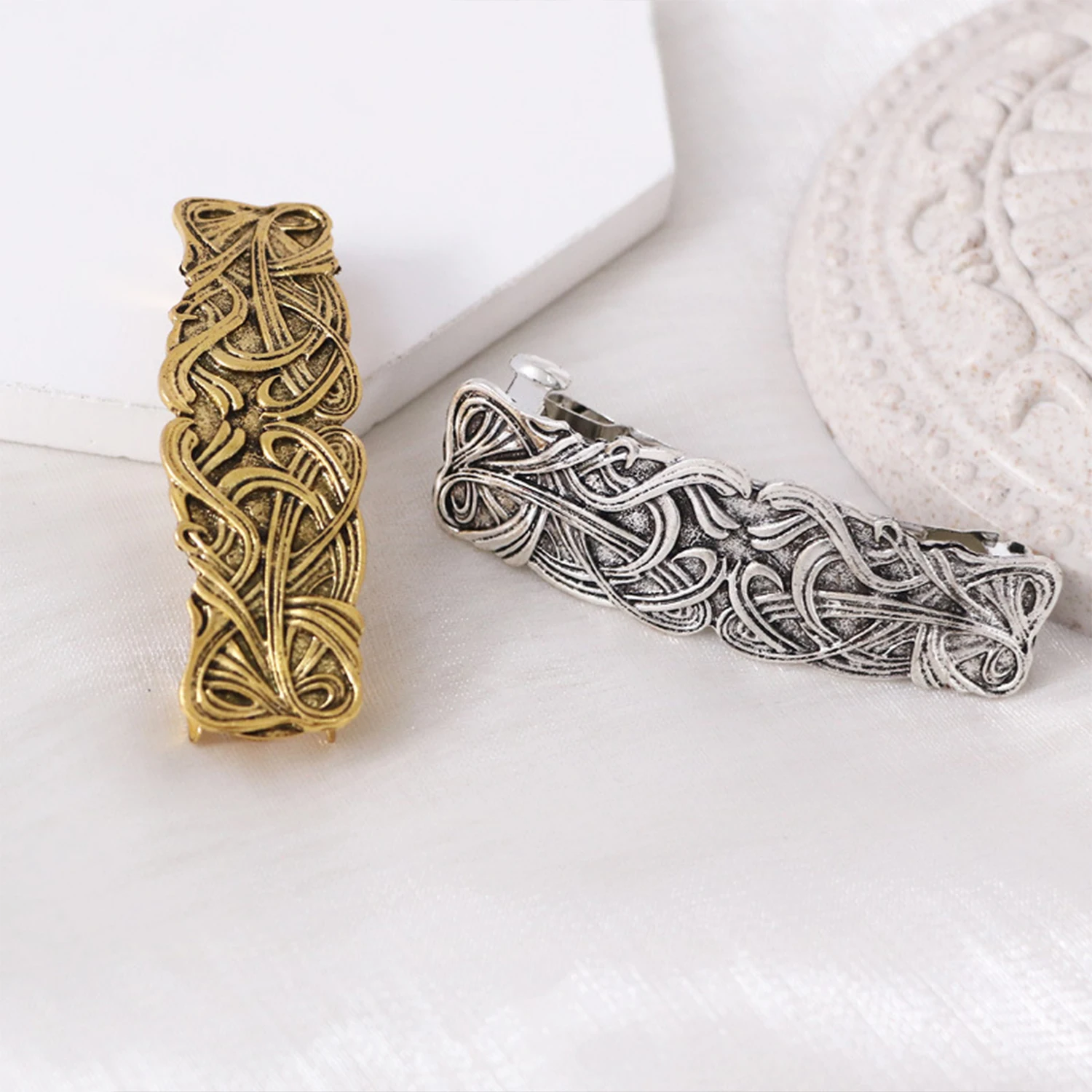 Fashion Alloy Vintage Hair Clip Square Shape Barrette Metal Hairpins For Women Lady Headwear Hair Accessories