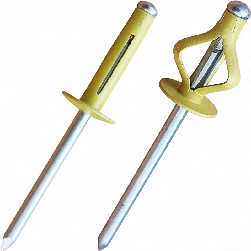 50 pçs colorido pintado de alumínio tri-fold pop rebites grande flange blub rebite cego rebites de fixação automotiva decoração para casa