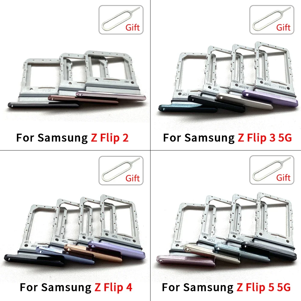 SIM Card Tray Chip slot drawer Holder Adapter Accessories Replacement Part For Samsung Z Flip 2 3 5G 4 5 Dual Card