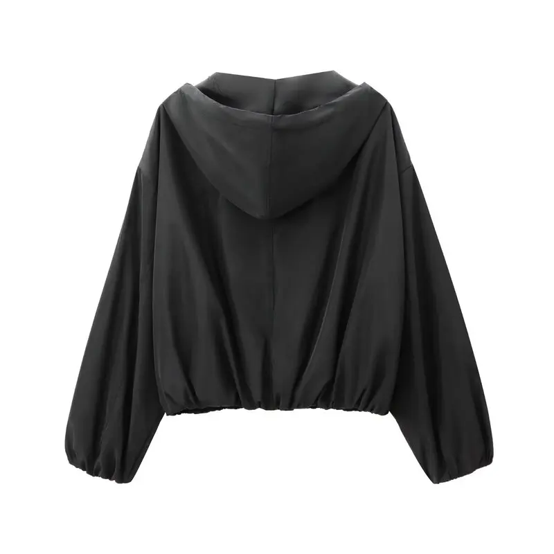 

Autumn 2024 Women's Loose Versatile Long Sve Commute Hooded Jaet Outerwear Comfortable Casual Sli Faionable