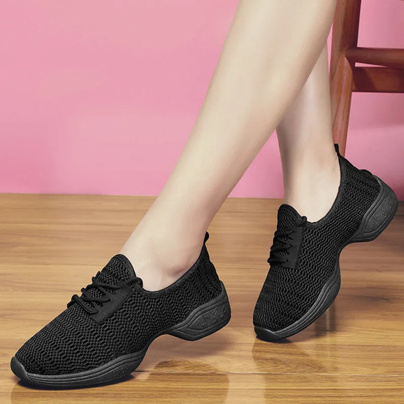 New Fashion Single Net Sports Feature Soft Outsole Breath Dance Shoes Sneakers for Woman Practice Shoes Modern Dance Jazz Shoes