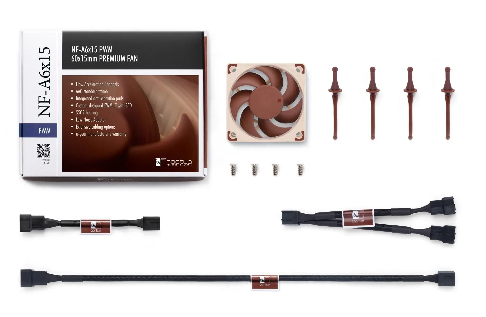Noctua NF-A6X15 Quiet cooling fan，60x60x15mm/SSO2 bearings/Material Fibre-glass reinforced PBT/High performance cooling fan image 6