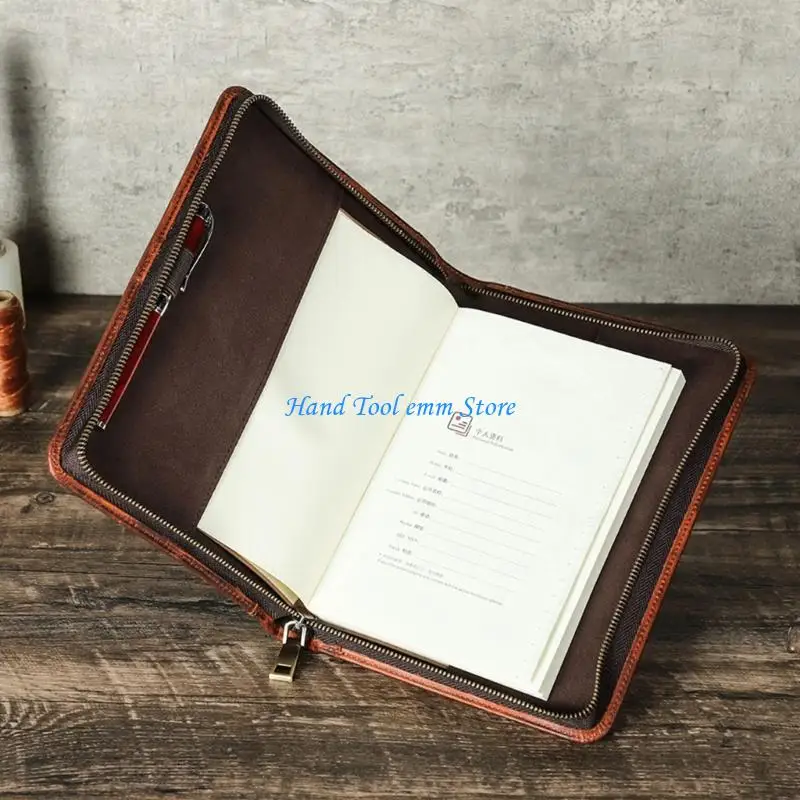 H37F Notebook Case with Pen Loop and Brown Exterior for Office Carry