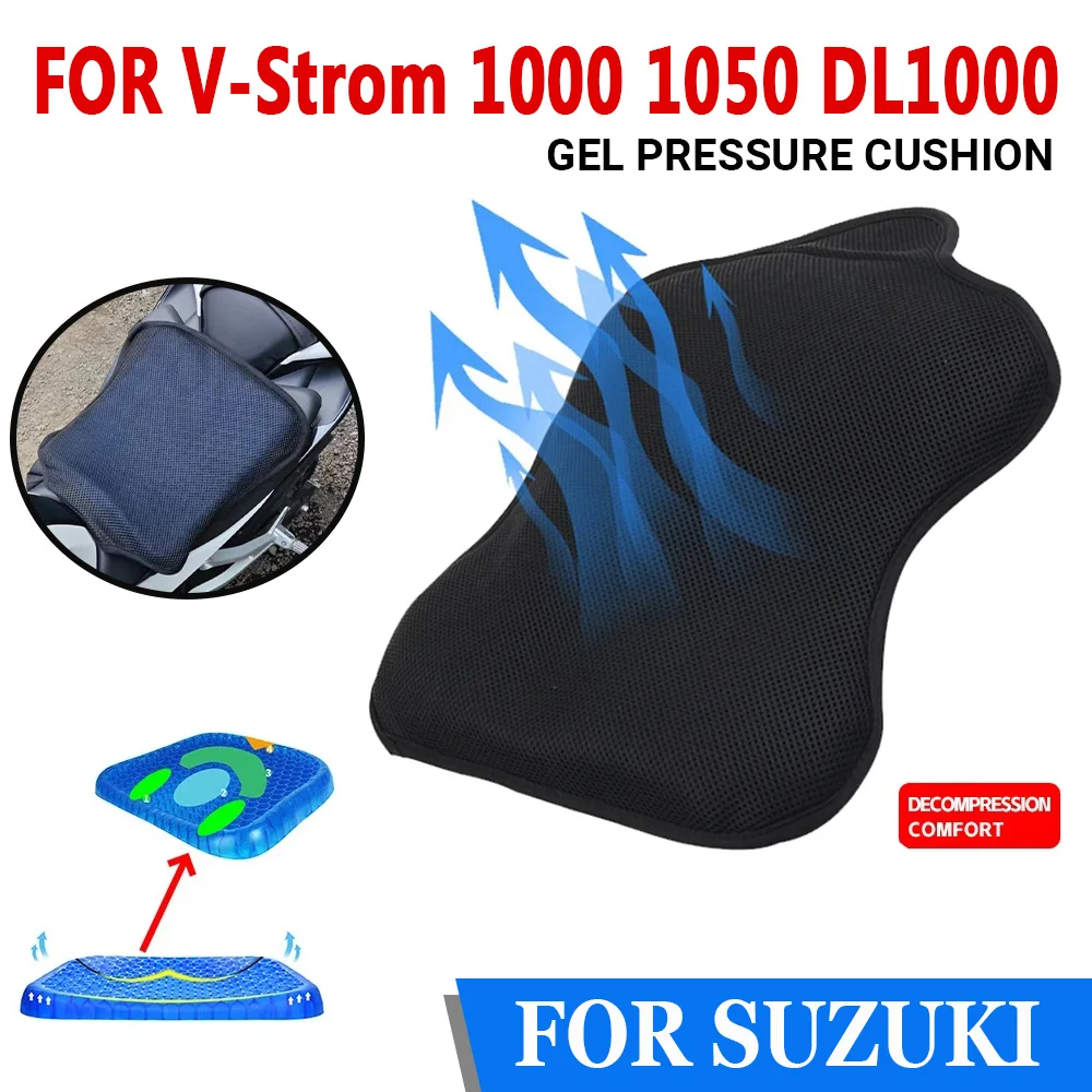 For Suzuki V-Strom 1000 1050 DL DL1000 DL1050 XT VStrom Motorcycle Accessories Breathable Pressure Relief Gel Cushion Seat Cover