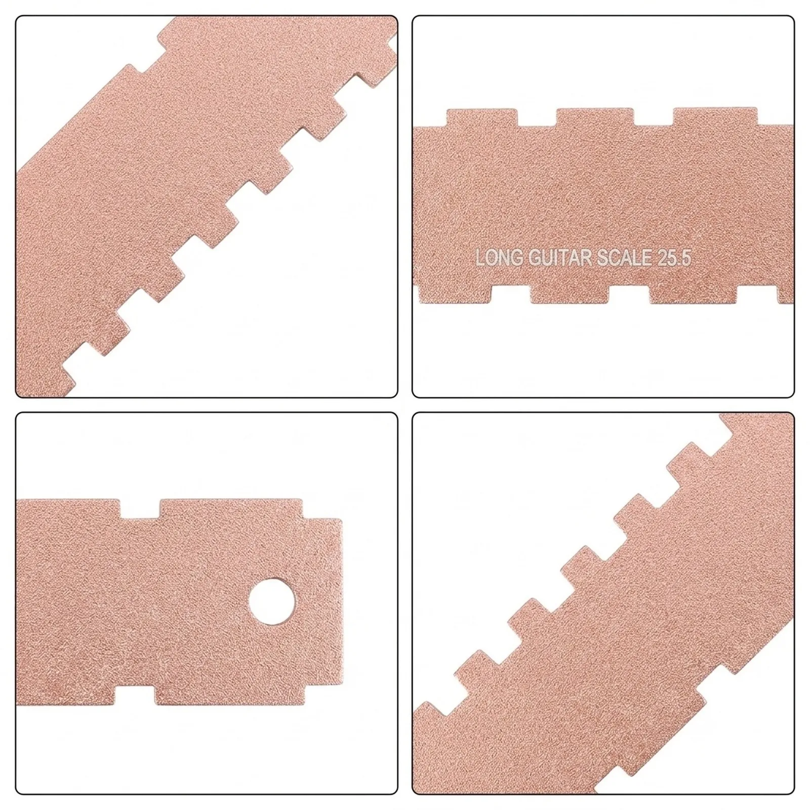 Measuring Ruler Guitar Luthier Tool Straight Edge Tool 1pc 41.8*3.7*0.3cm Luthier Measuring Ruler Notched Golden/Silvery for