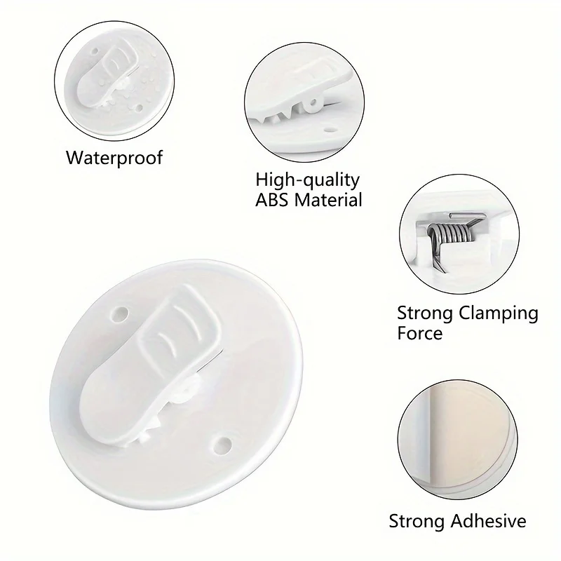 6Pcs Shower Curtain Clips, Self-adhesive Windproof Splash Guard Fixators, Heavy Duty Bathroom Curtain Weight Clips for Home Show