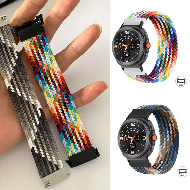 สายนาฬิกาผ้าแบบสปอร์ตสำหรับ Samsung Galaxy Watch 8 ขนาด 44 มม. 40 มม. สายถักแบบ Solo Loop สำหรับ Galaxy Watch 8 Classic ขนาด 46 มม. อุปกรณ์เสริมสายนาฬิกา