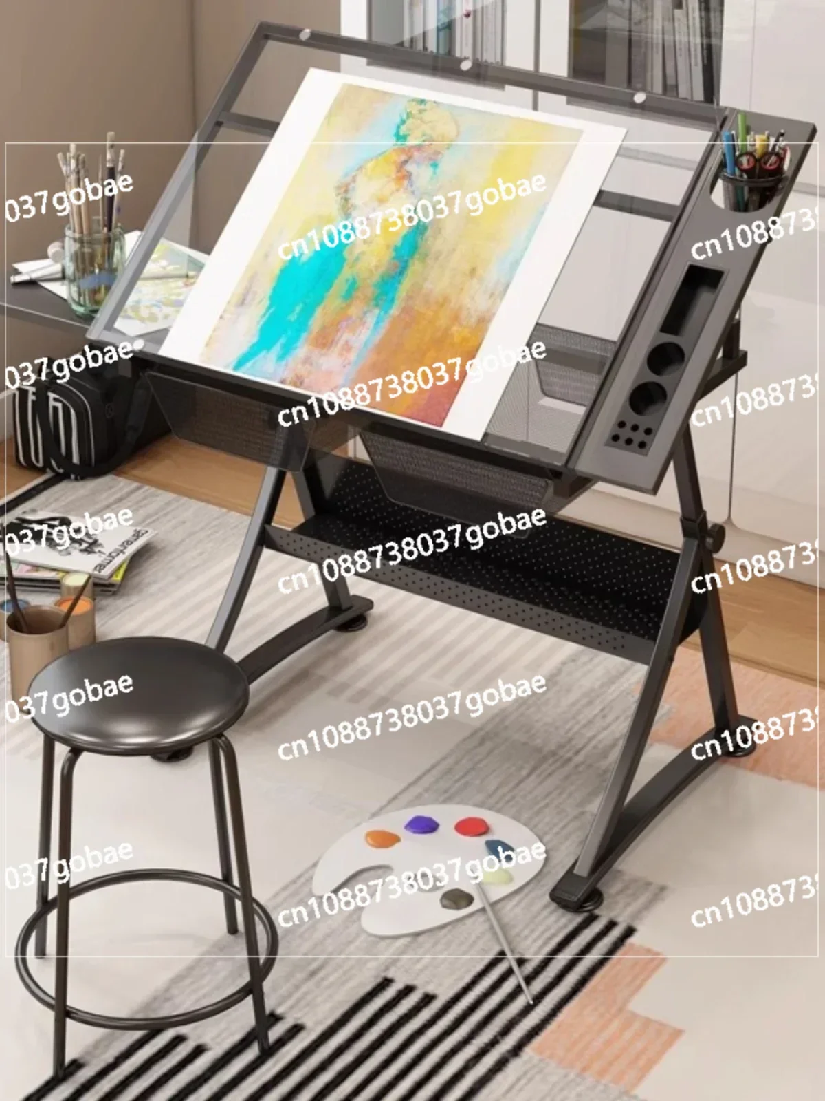 Glass Drawing Table Lifting Angle-adjustable Painting Table Desk Oil Painting Art Painting Design Architect