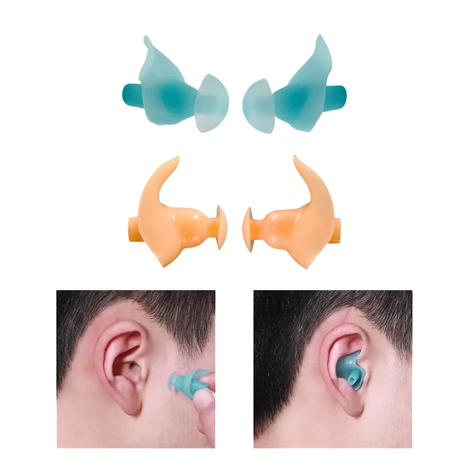 Soft Silicone Earplugs Swimming Waterproof Reusable Ear Protection Plugs