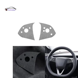 Alcantara Suede For Tesla Model 3 Highland 2024 Styling Steering Wheel Button Patch Sticker Pur Decor Protector Car Accessories