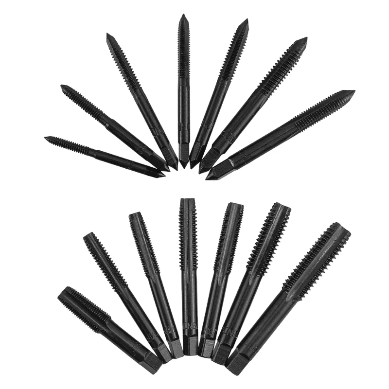 14Pcs Metric Maschine Gewinde Tap High Speed ​​Stahl Schraube Tap Gerade Flöte Threading Tippen Werkzeug für Uhren Uhren