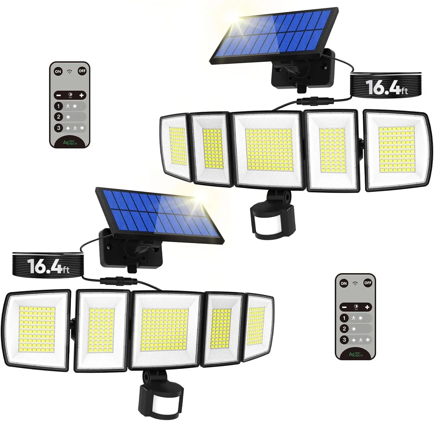 

Солнечные светильники с датчиком движения, кабель 5 м, 3000 лм LED, IP65 водонепроницаемые, для наружного использования