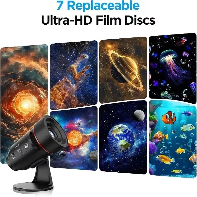 Telescopio de ensueño dinámico cielo estrellado proyección luz dormitorio cielo estrellado atmósfera superior luz regalo de Navidad