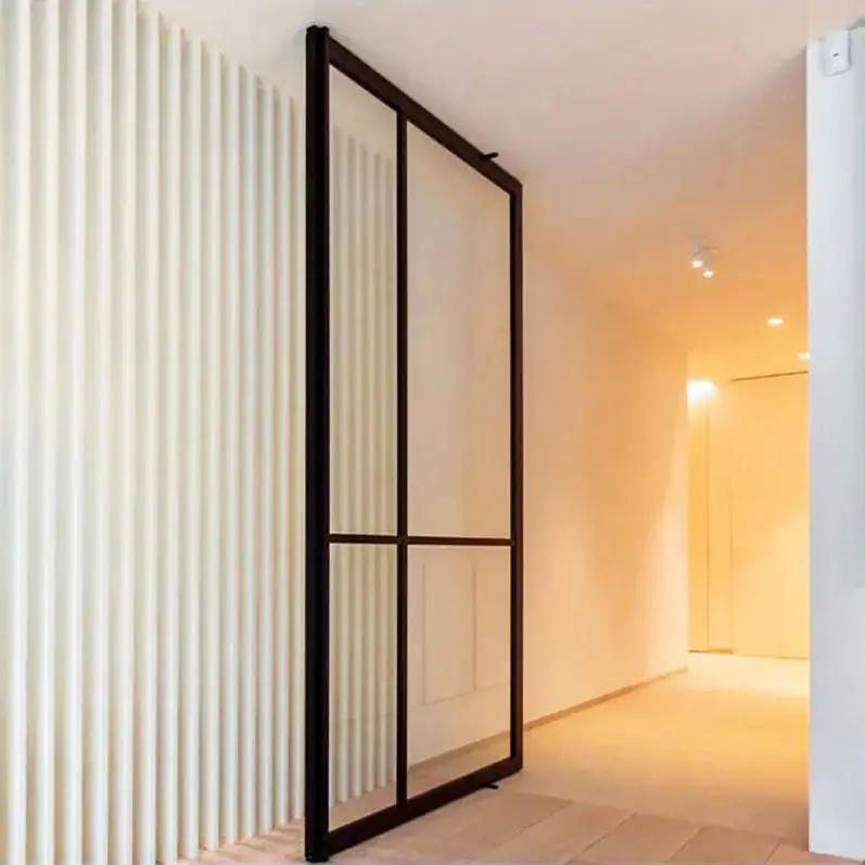 China Produces High Quality Glass Pivot Door High End Manual French Style Revolving Doors Large Sized Double Layer Glass Doors