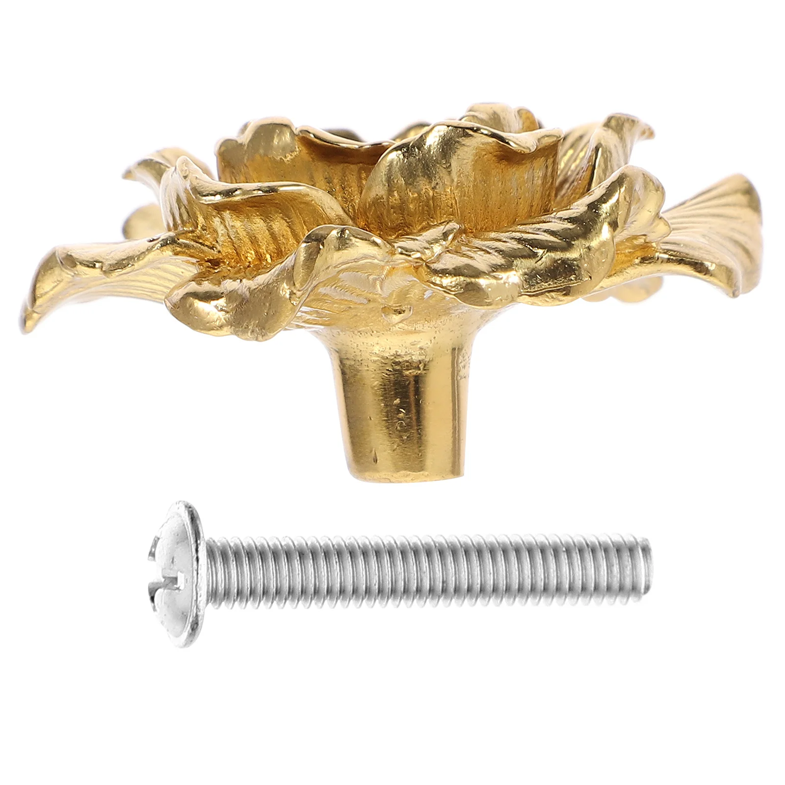 

Rose Flower Brass Cabinet Knob Modern Style Smooth Surface for Dresser Drawer Door Cupboard Wardrobe Decorative Furniture