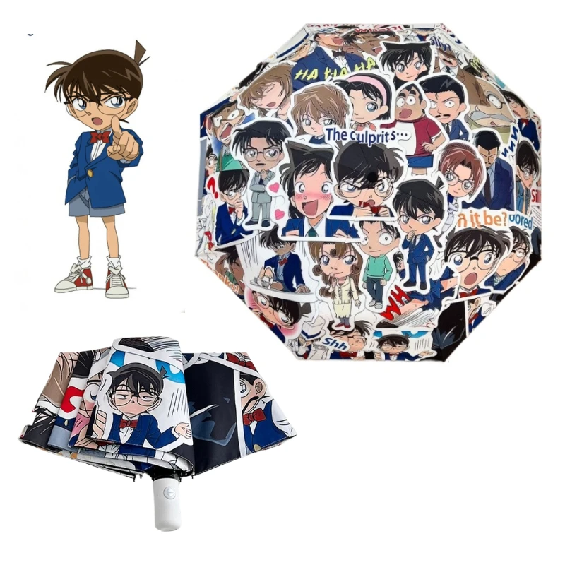 

Anime Detective Conan Automatic Umbrella Cartoon Peripheral Rain or Sunshade Umbrella UV Protection Birthday Gift